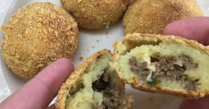 Air Fryer: Receita completa de Bolinho de Batata Doce com Carne Moída